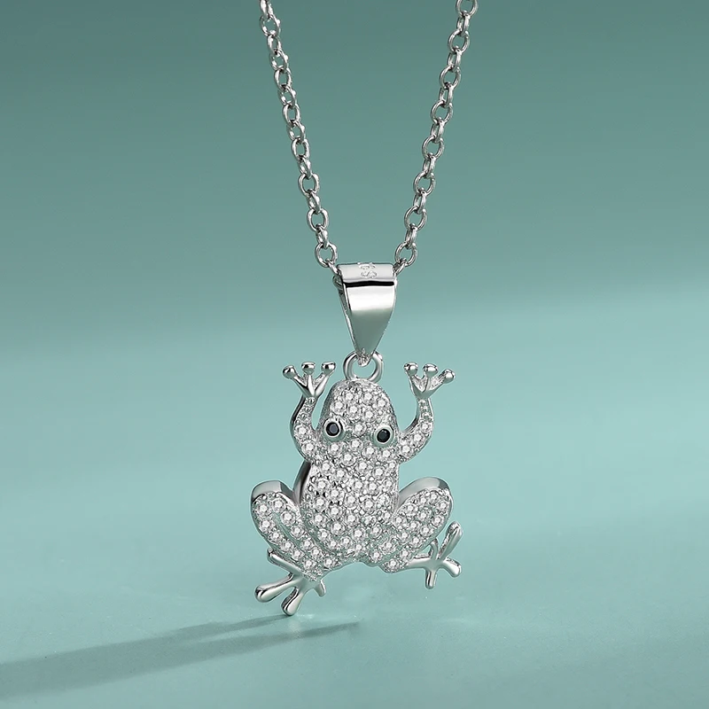 

S925 Sterling Silver Europe And The United States Frog Necklace Personality Animal Elves Fashion Jewelry Pendant