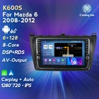 Автомобильное радио, мультимедийный видеоплеер для Mazda 6 GH 128-2007, 6G + 2012G, Android 11, DSP, GPS-навигация, Восьмиядерный, IPS, RDS
