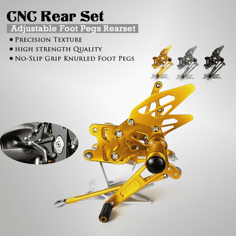 

Motorcycle CNC ADJUSTABLE Rear Set Rearsets Footrests Foot Pegs Accessories For SUZUKI GSXR1000 GSX-R 1000 2007-2008