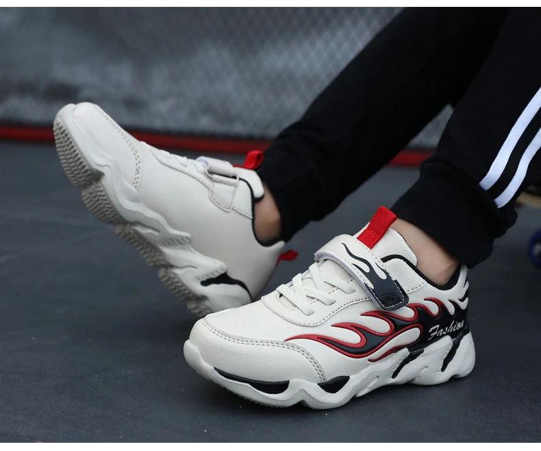 Leather Boys Sneakers For Children Shoes Kids Sneakers Girls Casual Shoes Anti-slippery Running Sport Hook&Loop sapato infantil