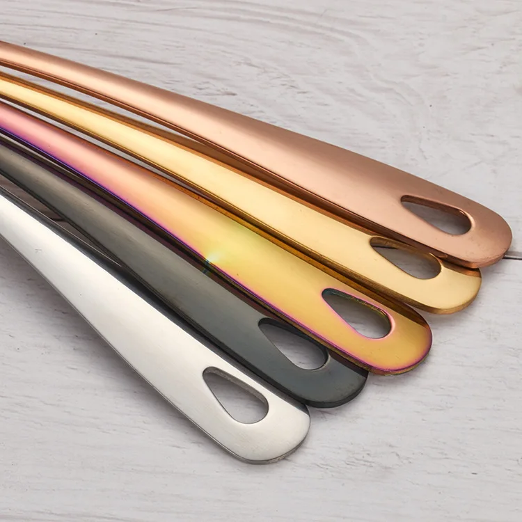 Золотой столовый костюм из нержавеющей стали 4 шт. вилка в западном стиле ложка