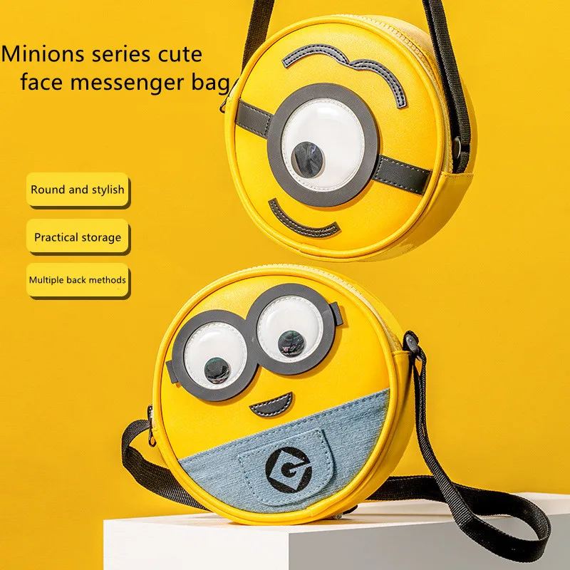 

Kawaii Minions Anime Peripheral Bag Series Cartoon Cute Stuart Kevin Messenger Bag Backpack Carrying Bag Birthday Present