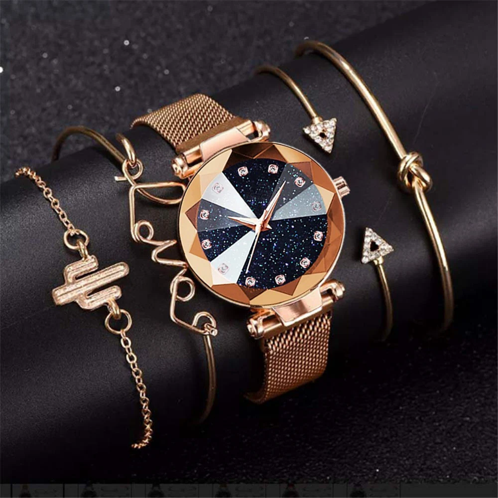 

2020 Ladies Wrist Watch Rose Gold Starry Sky Magnetic Women Watch Luminous Luxury Female Watch For relogio feminino Reloj Mujer