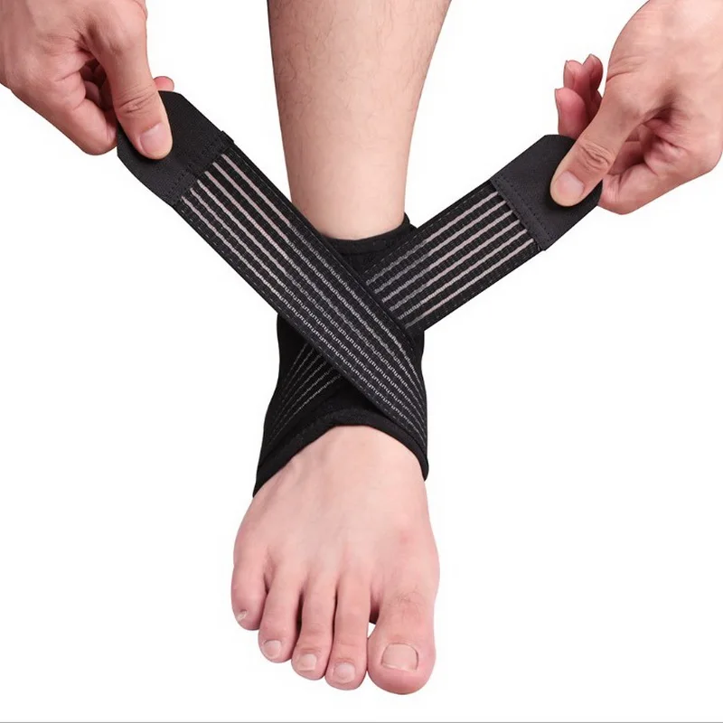 

2PCS Sports Fitness Ankle Support Cross-wrapped Compression Banding Basketball Mountaineering Breathable Adjustable Foot Guard