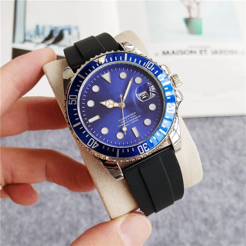 

Submariner Men Watch Luxury Brand Waterproof Watches Best Selling Log Type Silica gel Mens Watches Fashion Quartz Watch Men