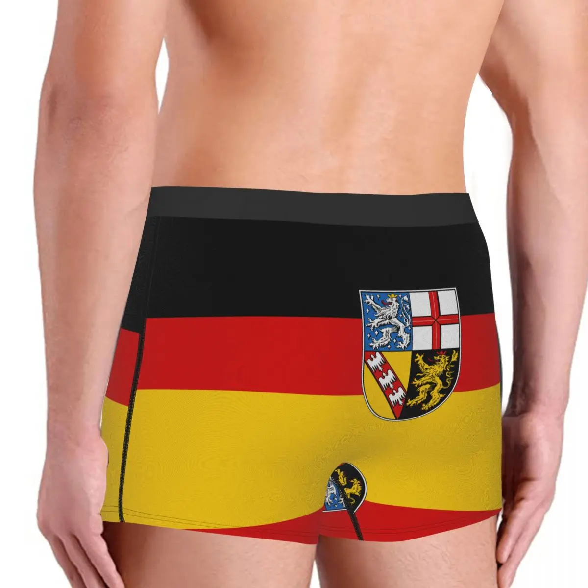 Flag Of Saarland Men's Boxer Briefs German states Humor Graphic elastic pants for men