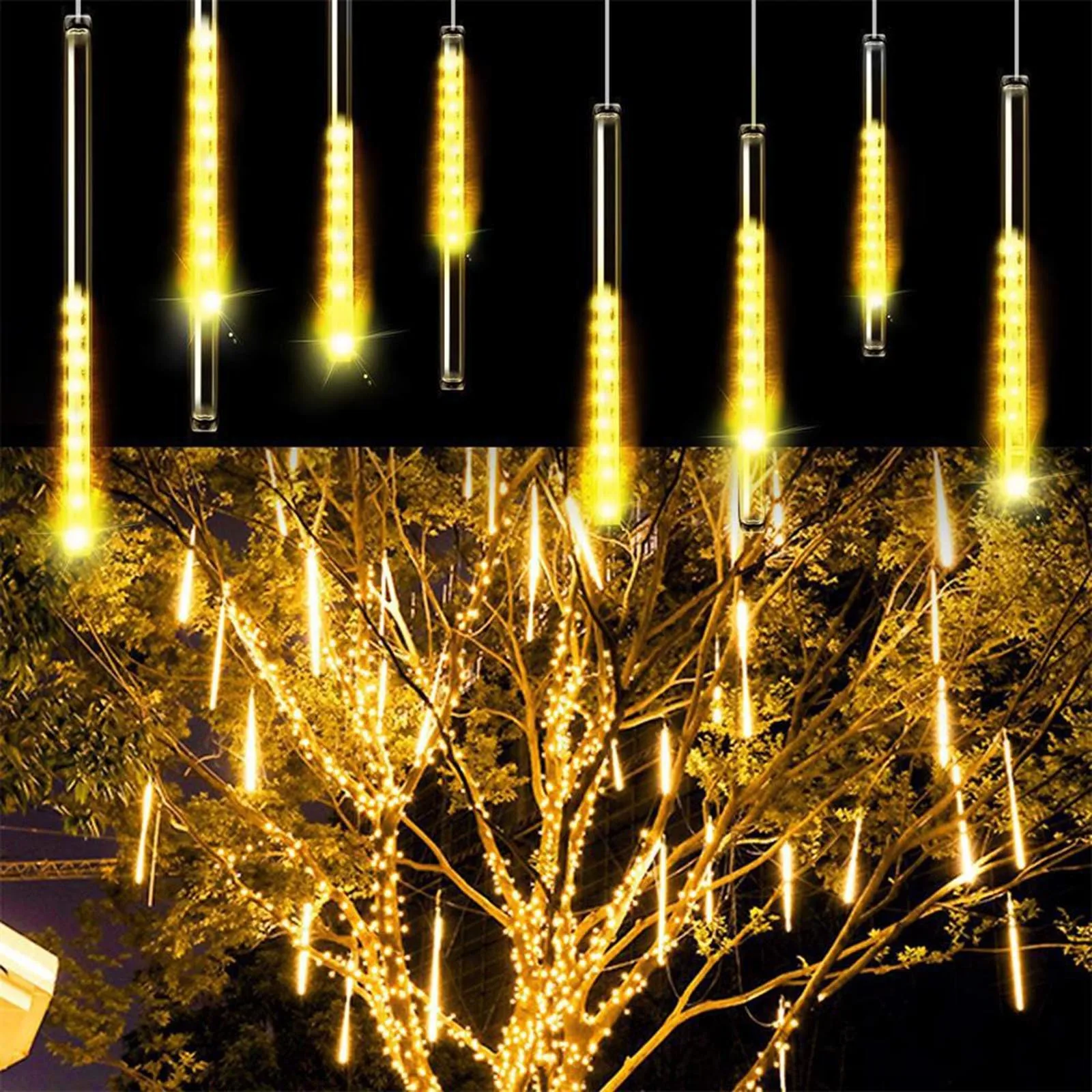 Китайский новый год 30 см Открытый Метеоритный Дождь 8 Трубы светодиодные