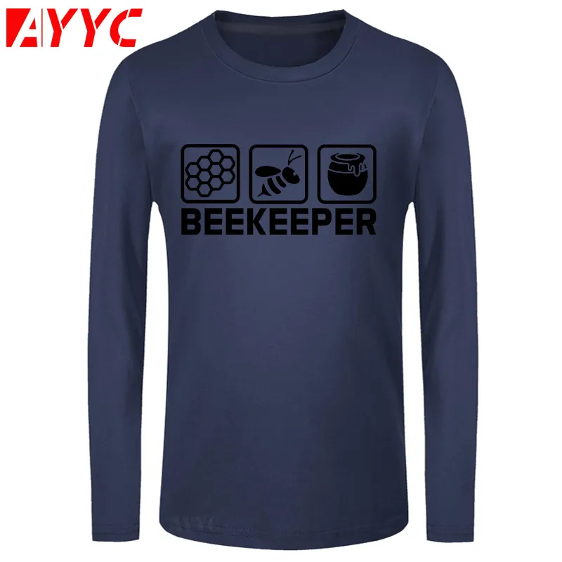 

AYYC long sleeve tee Beekeeper Idea Funny Tee T Shirt Men Short Sleeve Printed Cotton Cartoon Beekeeping Honeybee T-shirt Tops