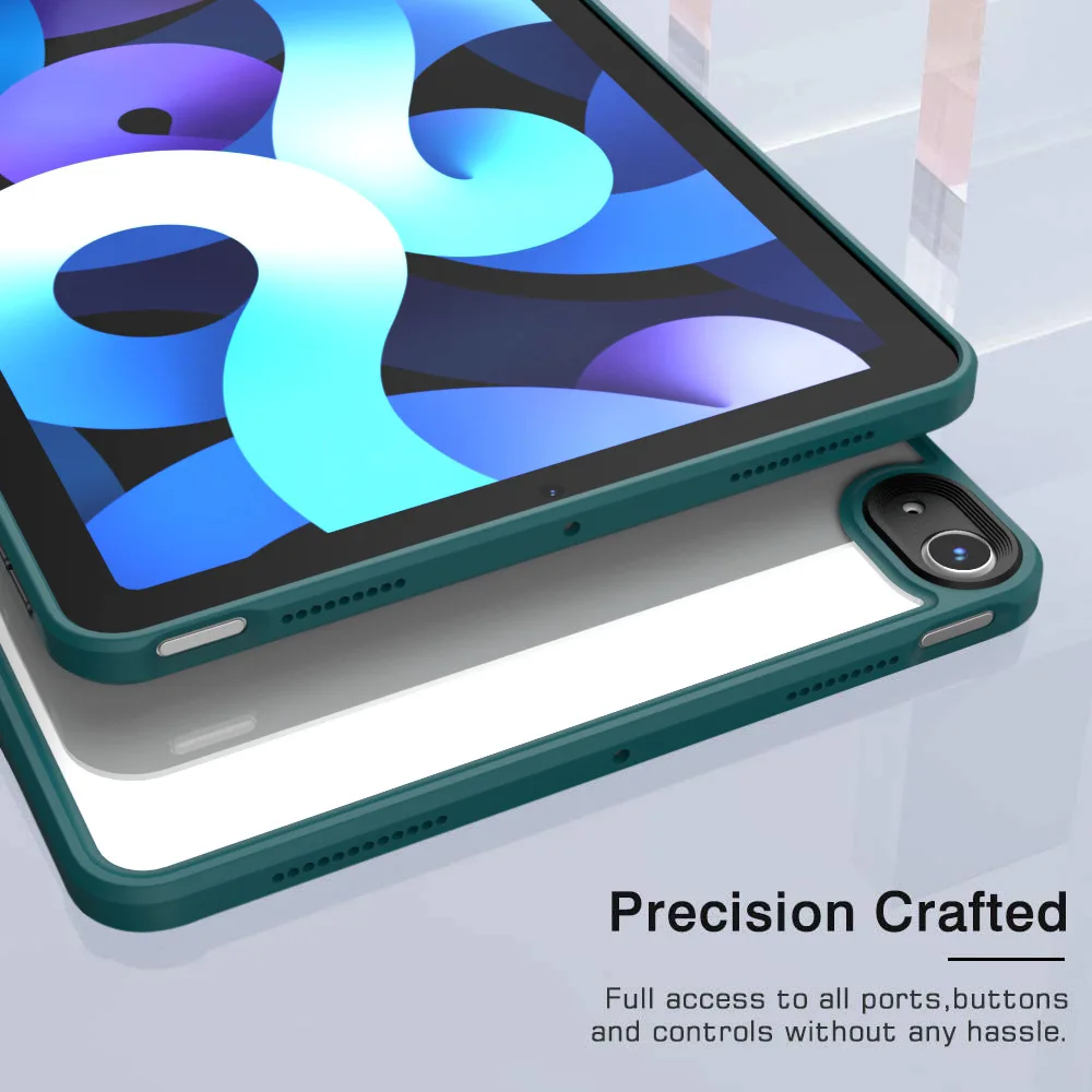 

Case for ipad air4 special protective cover ultra-thin TPU+transparent acrylic pen slot anti-fall protective cover