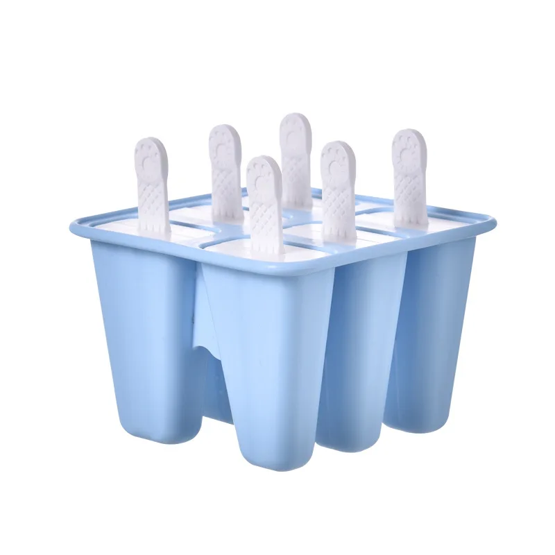 6PCS Силиконовая форма для льда, домашнее креативное мороженое эскимо, летняя форма, сделай сам, Формочки Для Мороженного «фруктовый лед», пищевой полипропилен h2 - Цвет: 6PCS