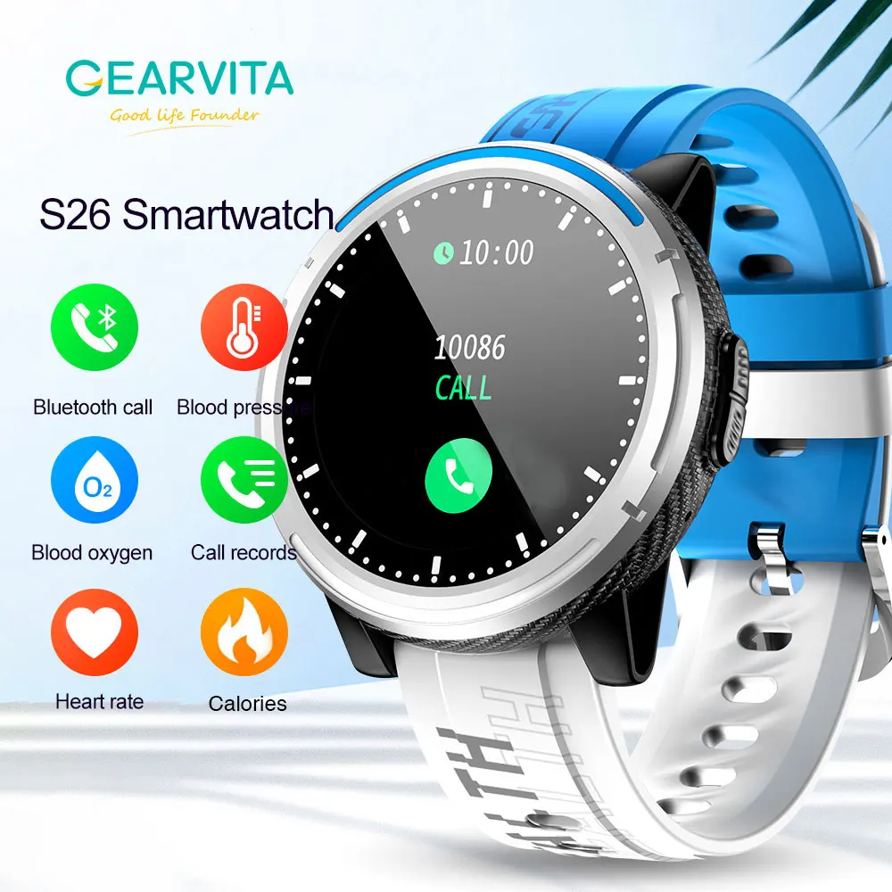 GEARVITA S26 Смарт часы Bluetooth уведомления о звонках/Музыка сердечного ритма крови