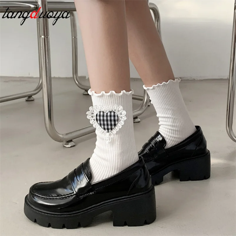 

Women girl Uniform Shoes Uwabaki Japanese JK Round Toe Women Girls School Students Lolita Black Brown Cosplay Shoes Rubber Sole