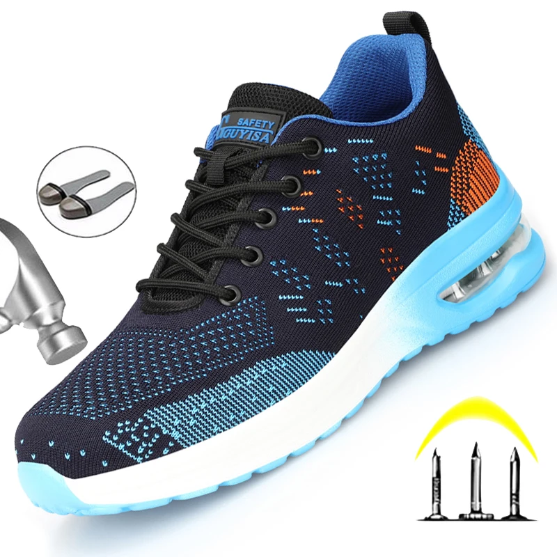 

Men Safety Shoes Anti-puncture Work Shoes Anti-smash Work Sneakers Comfort Men Shoes Lightweight Steel Toe Shoes Safety Boots 48