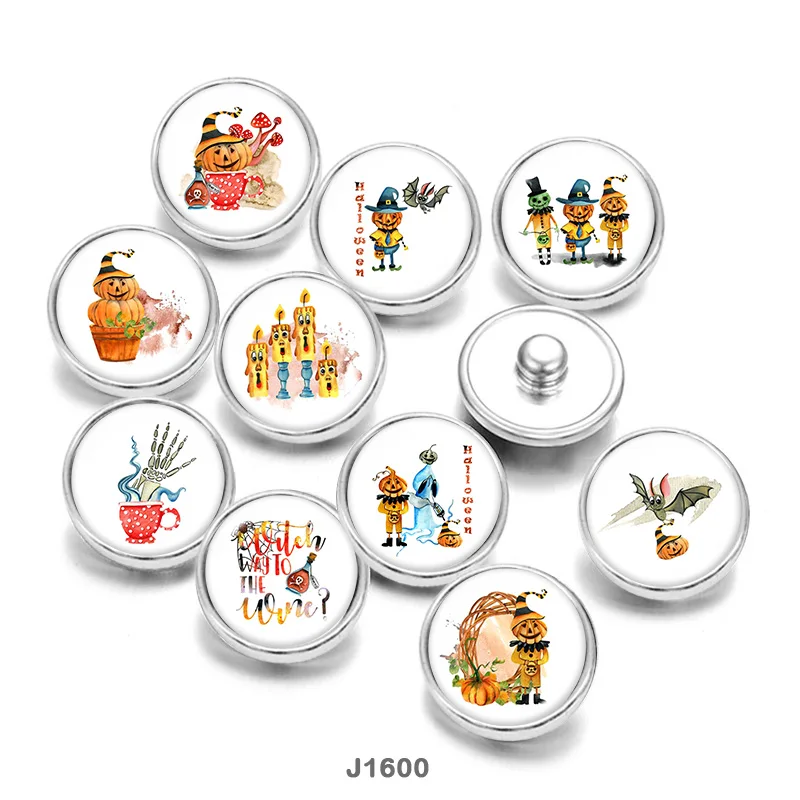 

Хэллоуин окрашенные из нержавеющей стали стеклянные кабошоны заклепки Кнопка ювелирные изделия стекло Застежка фаза 20 мм Серьги J1600