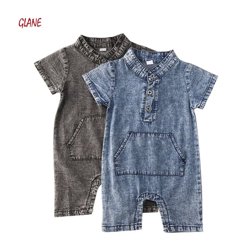 Комбинезон джинсовый с карманами для новорожденных на возраст 0-18 месяцев |