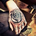 Водостойкая временная татуировка, наклейка на ногу для женщин и мужчин, Цветочная Роза, буква, флэш-тату, тату на заднюю сторону руки