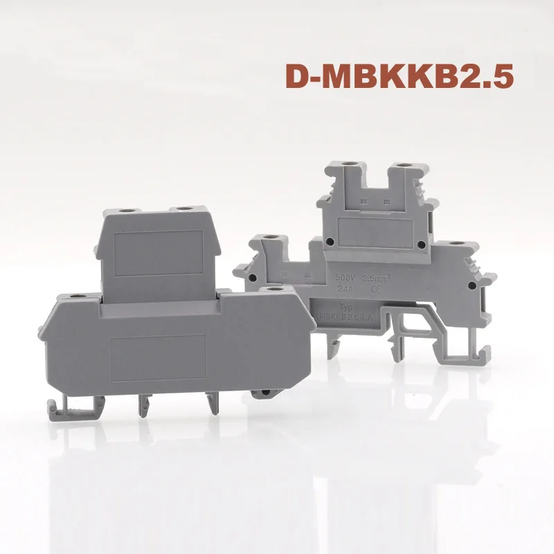 50 шт. двойной терминалы Торцевая Пластина D-MBKKB2.5 din-рейку винтовой провод кабель