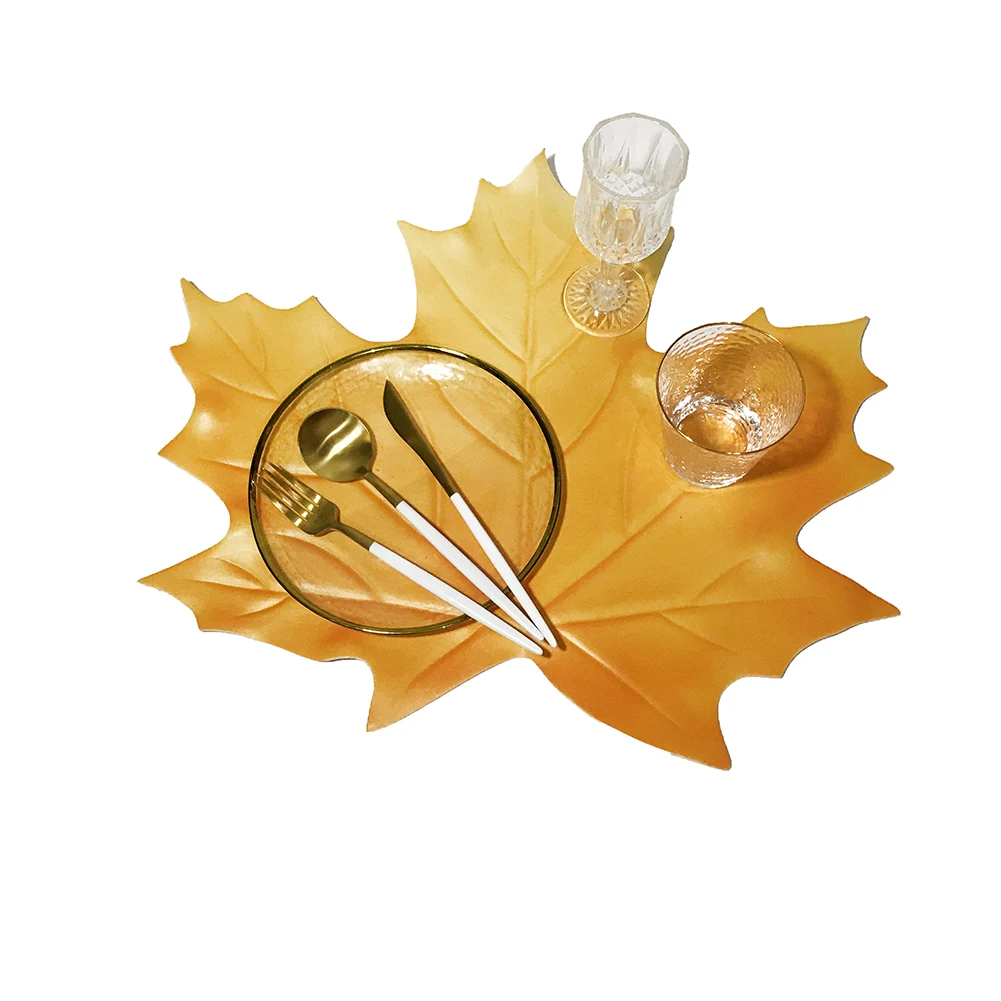 Новинка кухонные столовые приборы с листьями из ПВХ коврик для обеденного стола