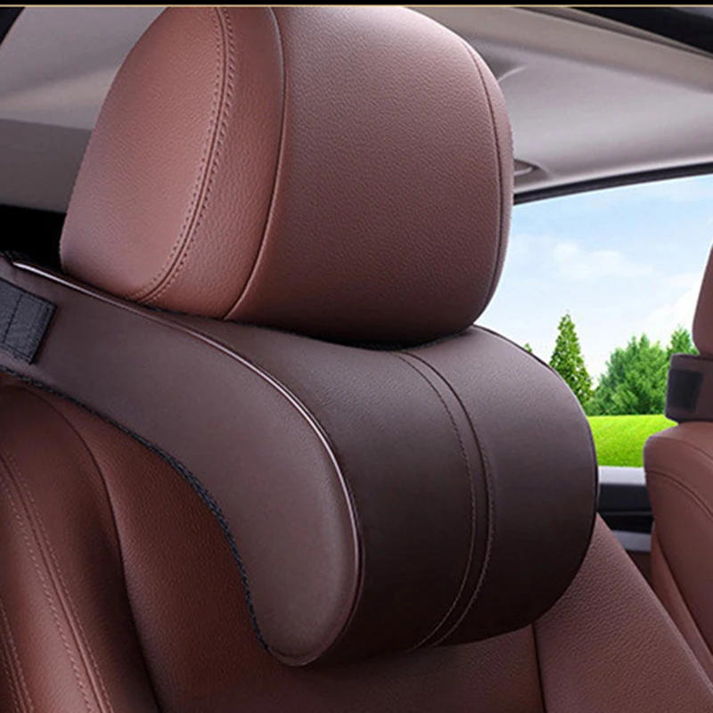 

Подушка на подголовник автомобильного сиденья, подушка для поддержки шеи, искусственная Подушка на подголовник сиденья, 4 цвета