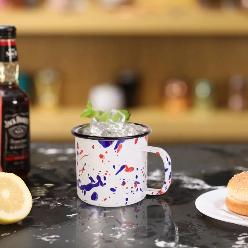 Печать дешевый металл под заказ эмаль походная кофейная кружка с ручкой|Кружки| |