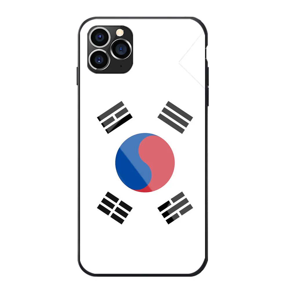 Tempered Glass For Samsung A20 50 70 M20 30 S7 S8 S9 S10 LITE Edge PLUS NOTE South Korea Flag Coat Of Arms Soft TPU Phone Cases |