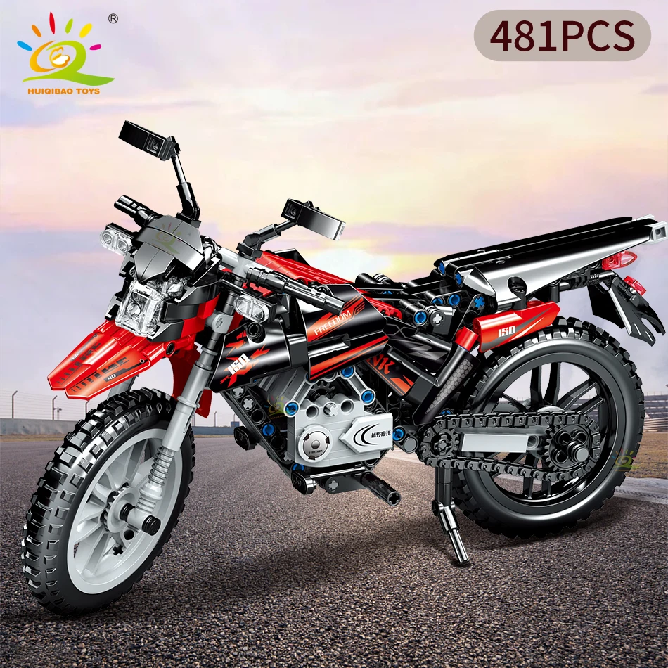 

HUIQIBAO 481Pcs Motorcycle Building Blocks City Speed Champions Motorbike Car Model Brick Educational Toy for Children