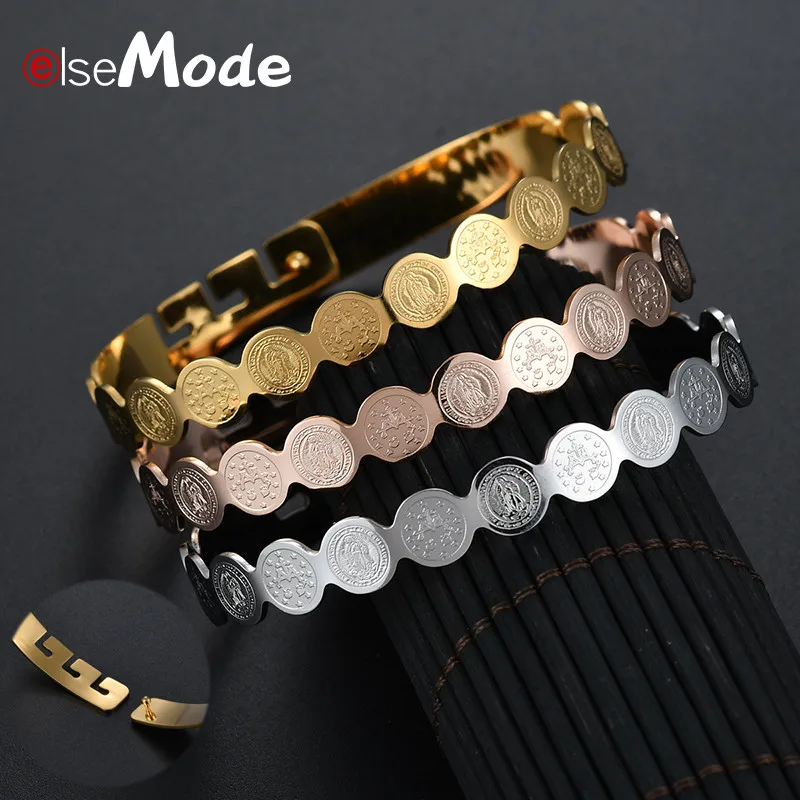 ELSEMODE очаровательный браслет из нержавеющей стали стиль девственницы женский и
