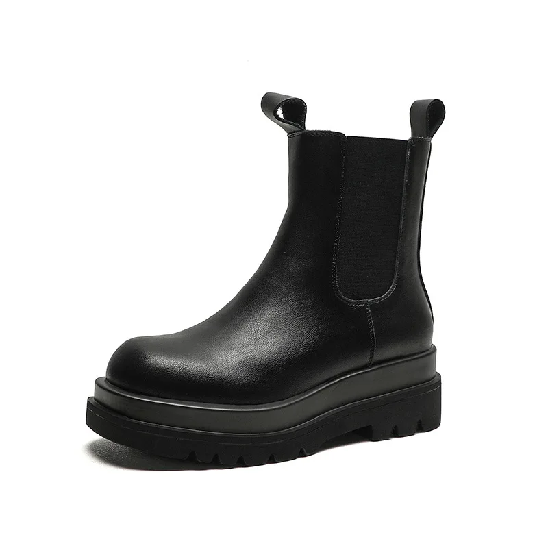 

fall winter 2020 black thick soled Chimney boots women's new boots, short sleeve boots, net red