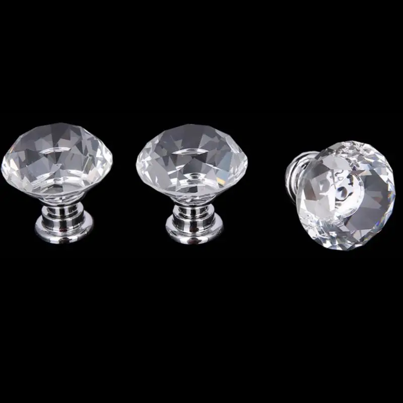 

Clear Crystal Door Knob Glass Cabinet Handle Furniture Kitchen Decor Q1QC