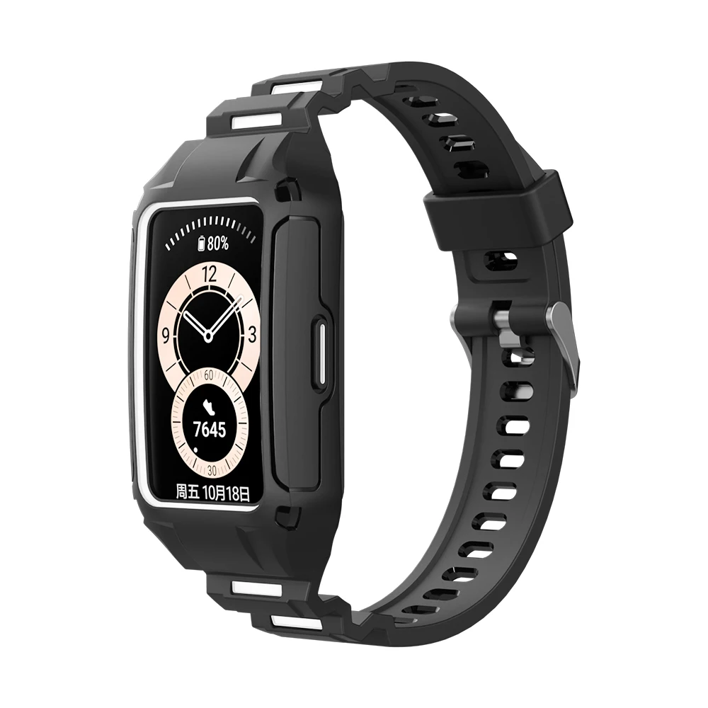 Watchbands Strap for Huawei Band 6 FRA-B19 Band7 Honor 6  Smart  Watch Case Armor Bumper Bracelet Sport TPU Shell Protector