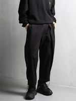 men straight pants spring and autumn new korean fashion popular hem rope design leisure loose large pants