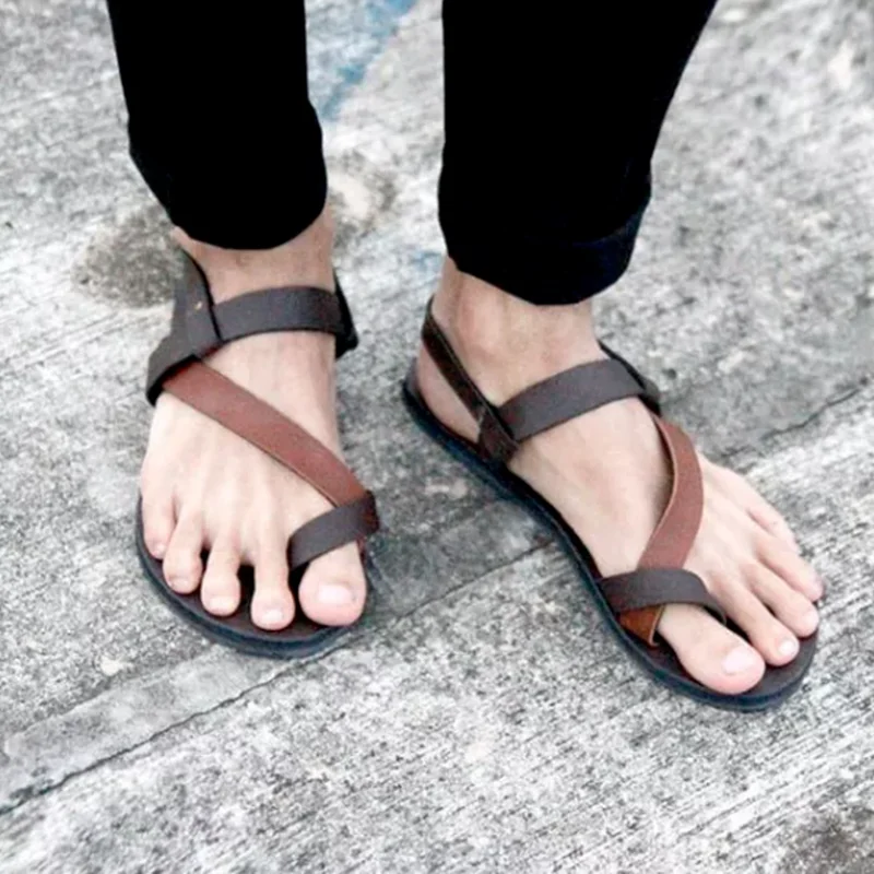 

Summer Newest Fashion Men Pu Leather Designer Casuals Flat Stylish Comfortable Light Male Slippers High Qualty Shoes KA389