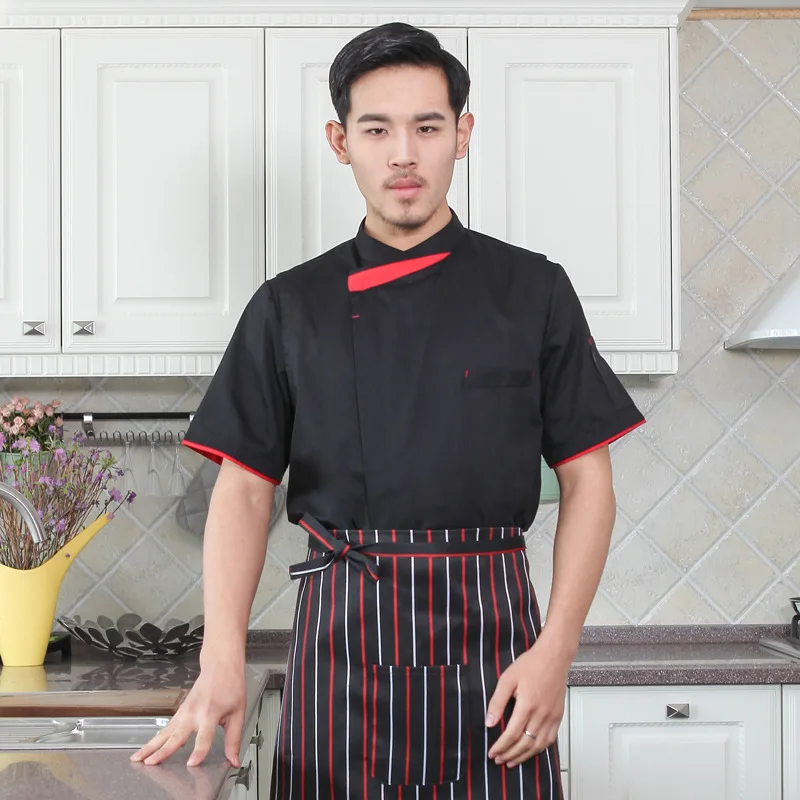 

men and women after the kitchen chef's kitchen hotel restaurant dining room cake factory direct sale with short sleeves
