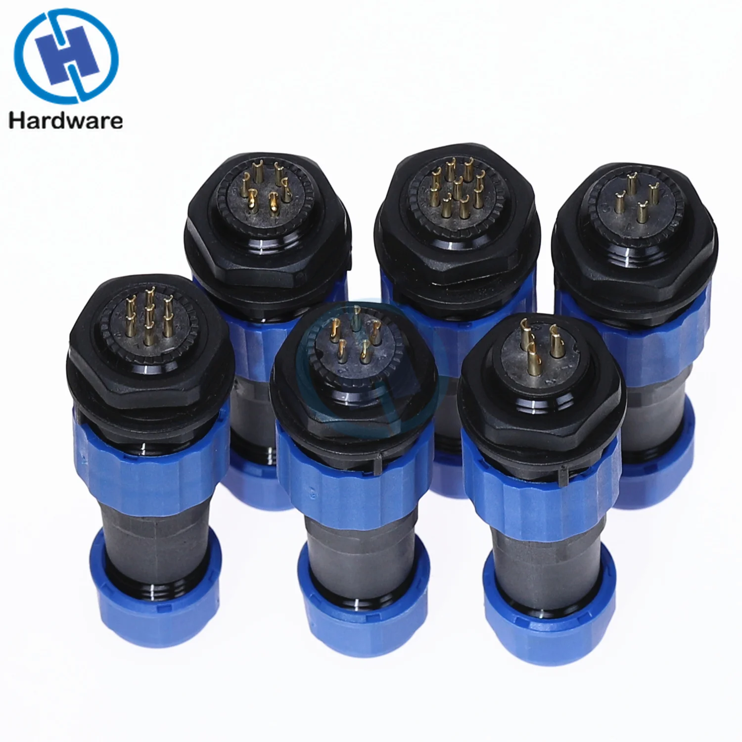 Водонепроницаемый разъем штекер и гнездо 2/3/4/5/6/7/8/9 контактов Панельное крепление