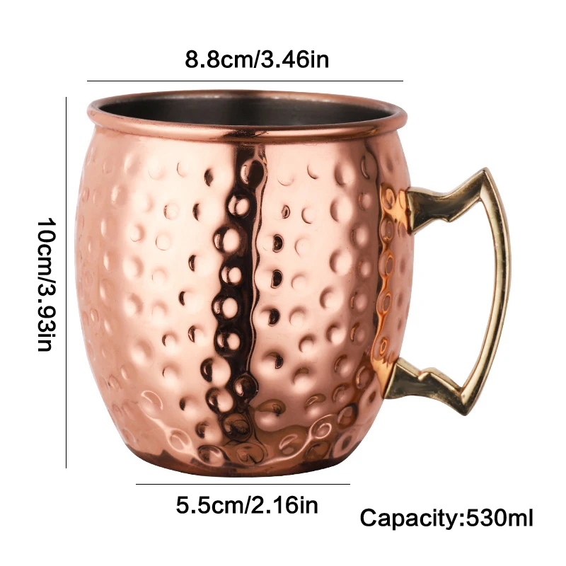 530 мл кружки для коктейлей чашка пива медный цвет нержавеющая сталь кофе напиток
