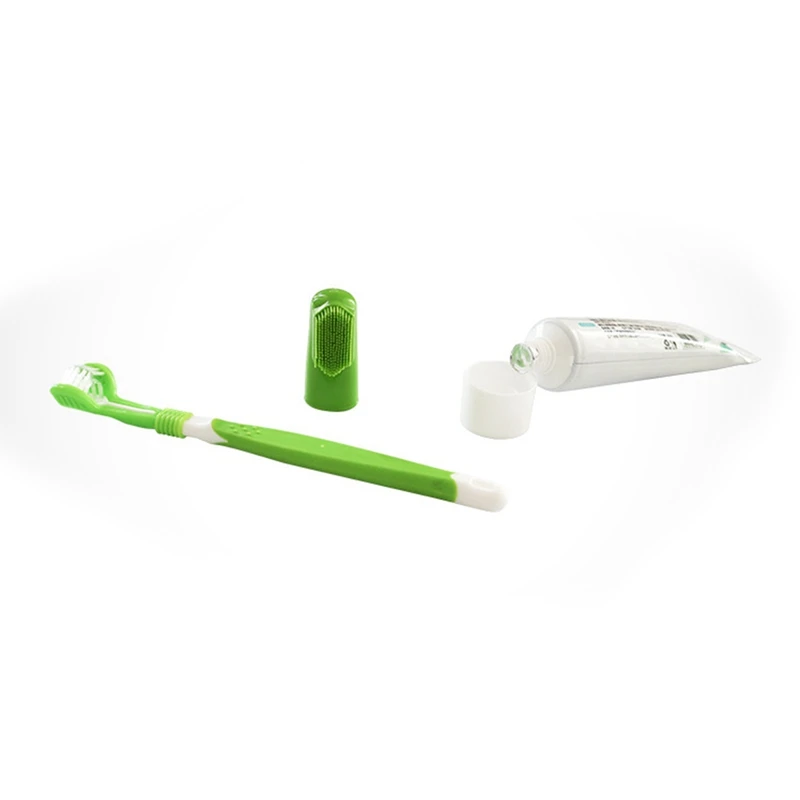 Комплект из 3 предметов комплект собака пальчиковых зубных щеток три головы