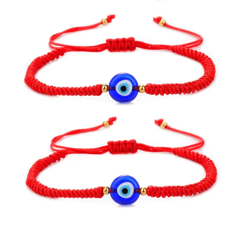 Браслеты ручной работы с Красной веревкой и злыми синими глазами 2 шт. Ojo Turco Kabbalah
