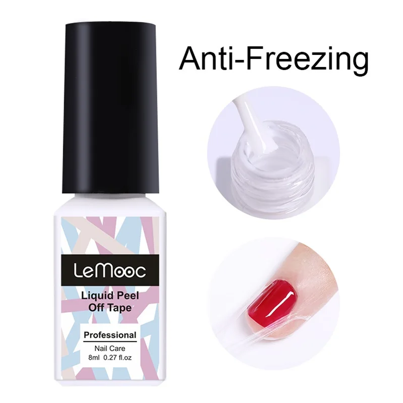 Anti-Freezing White LEMOOC 8 мл жидкость для снятия клейкой ленты для ухода за ногтями защита для пальцев фруктовый без запаха антифриз розовый ГВОЗДЬ кутикулы защитные инструменты для стемпинга - Цвет: Anti-Freezing White
