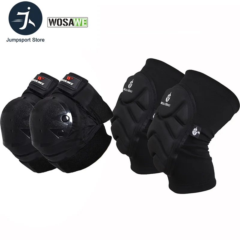 WOSAWE 4 шт./компл. мотоциклетные Налокотники и наколенники для скейтбординга