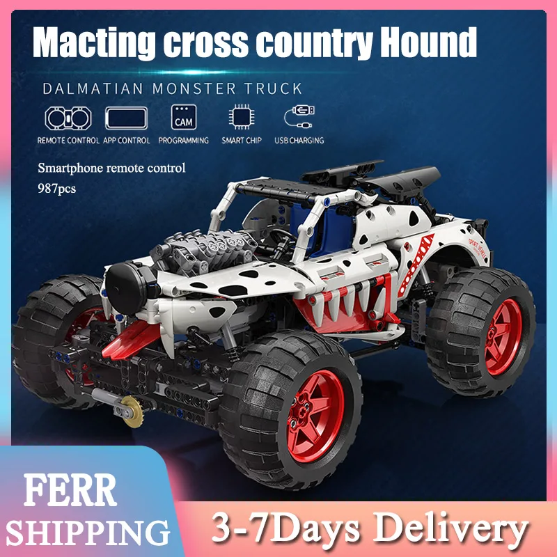 

2021 MOC Electric Remote Control Hunter Mountain Hound Car 987Pcs Technical Climb SUV Building Blocks Car Bricks Toys Gift