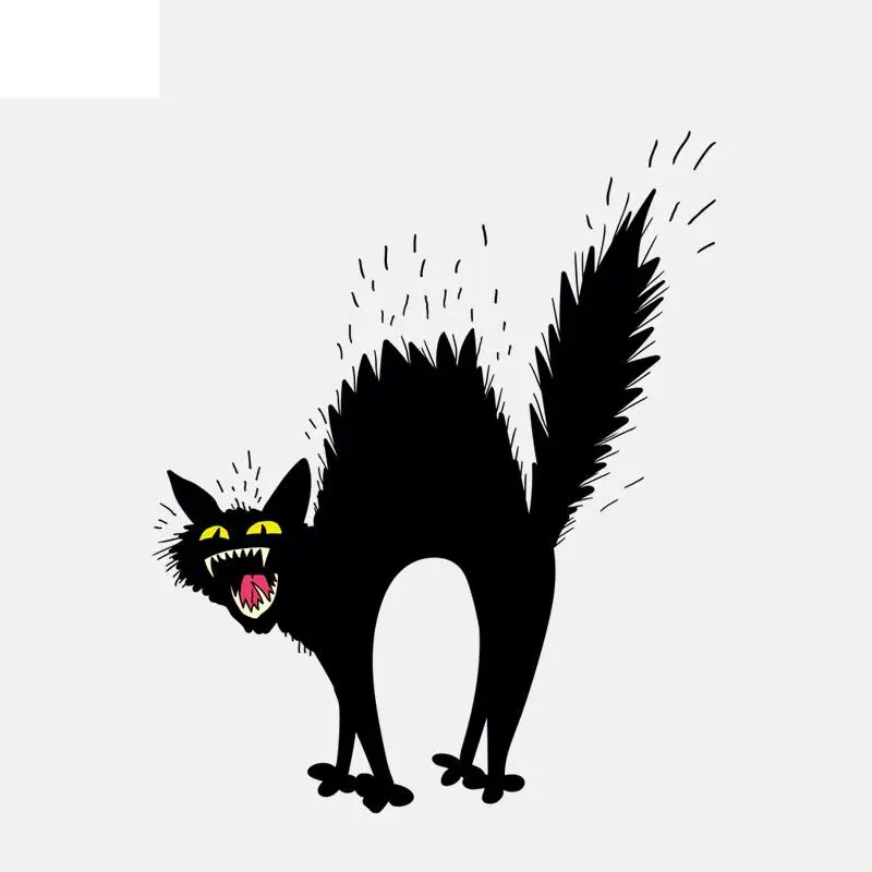 

RuleMyLife 13.3CM*16.1CM Car Sticker Scary Black Cat PVC Motorcycle Decal 11-01117