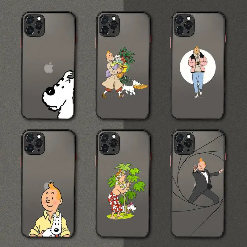 

The Adventures of Tintin cartoon Phone Case matte transparent For iphone 7 8 11 12 plus mini x xs xr pro max cover