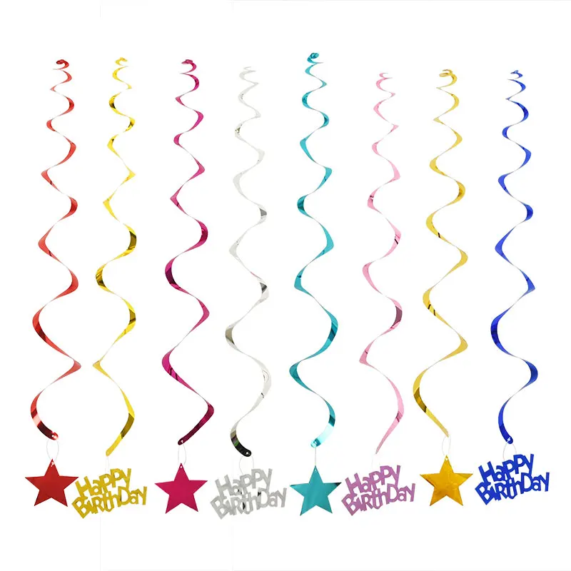 6 шт./компл. Золотой Серебряный кулон на день рождения спиральное украшение для