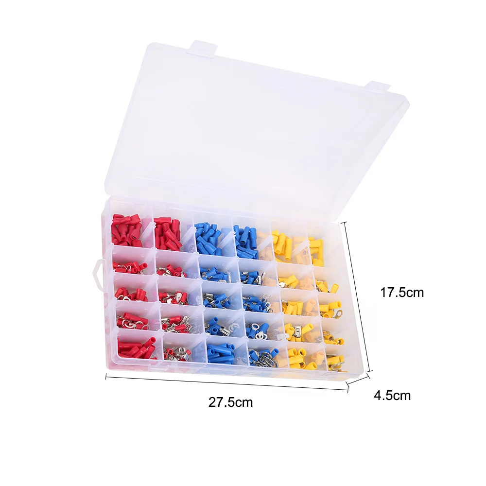 

500pcs Electrical Cable Wire Connectors Insulated Cold-pressed Terminal Wire and Cable Terminal Crimp Connector Set Tool