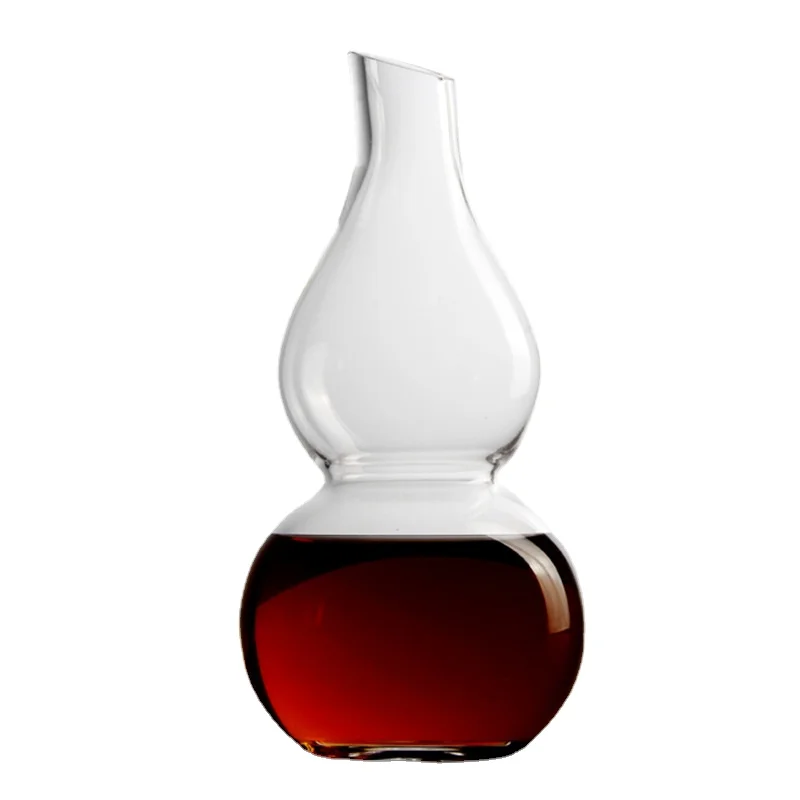 

Crystal Wine Separator Ice Flask Wine Bottle Sake Glass Beer Cooler Glass Dispenser Creative Gourd Glass Pot For Bar Home Decor