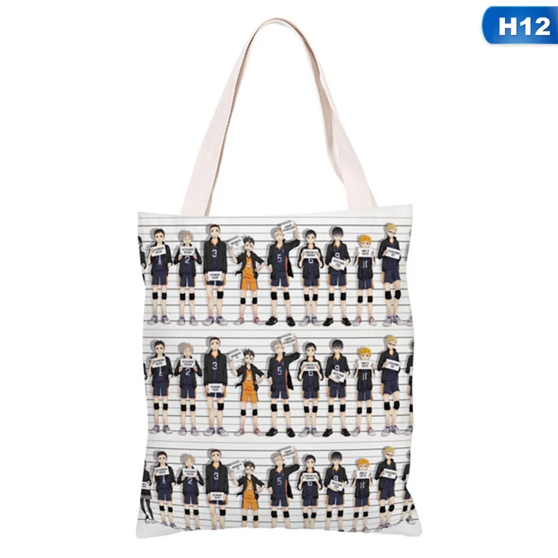 

Volleyball boy Casual Large Capacity Handbags Single Shoulder Shopping Bags Daily Use Women Men Anime Haikyuu!! Canvas Bag