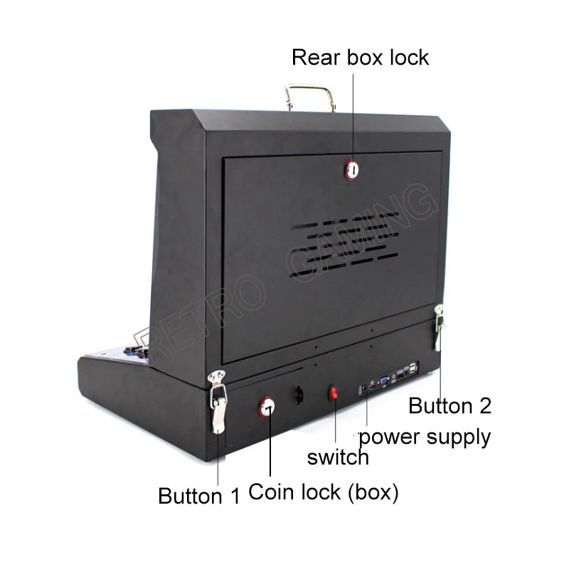

Pandora Box 12 Fighting Video Game Machine 3400 in 1 Retro games 15 inch screen Mini arcade joystick Button coin acceptor