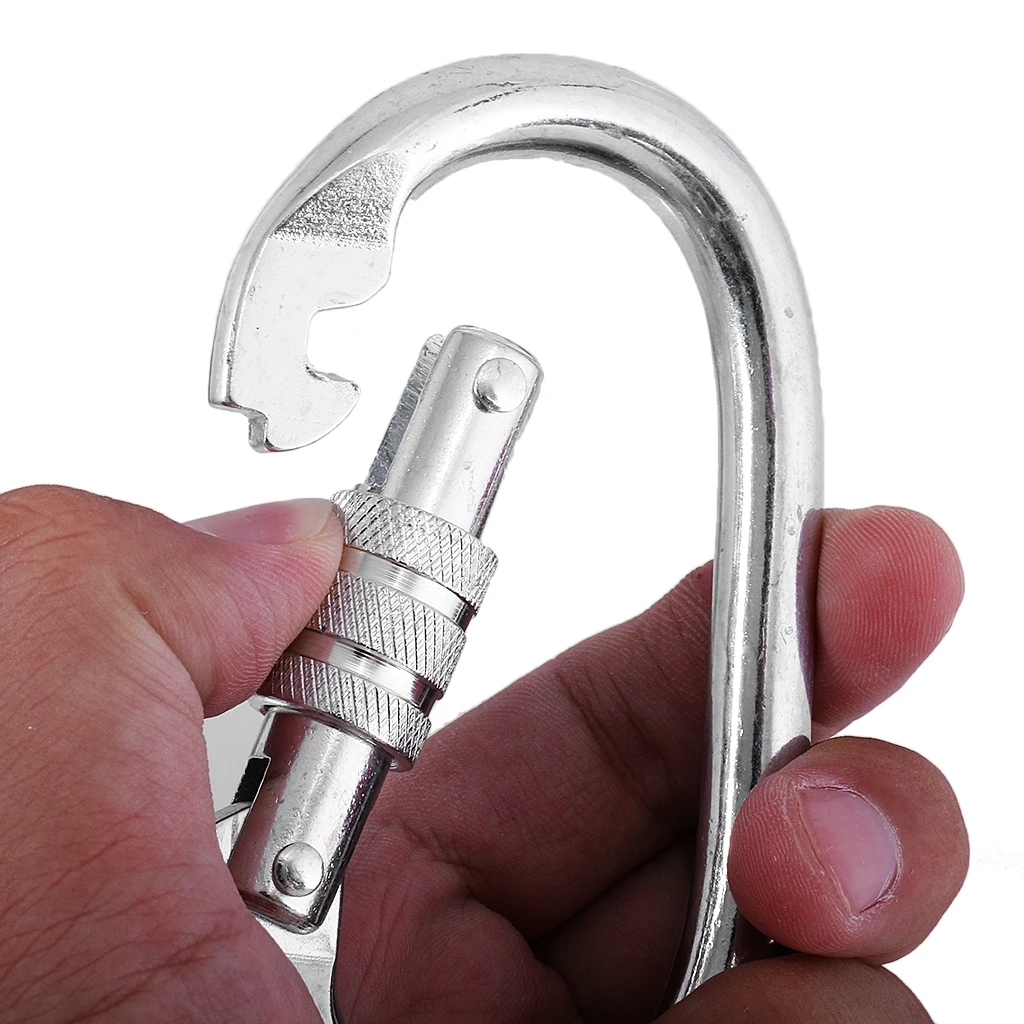 

25KN Carabiner Outdoor Rappelling Exploring Climbing Oval Carbon Steel Carabiner Screw Lock
