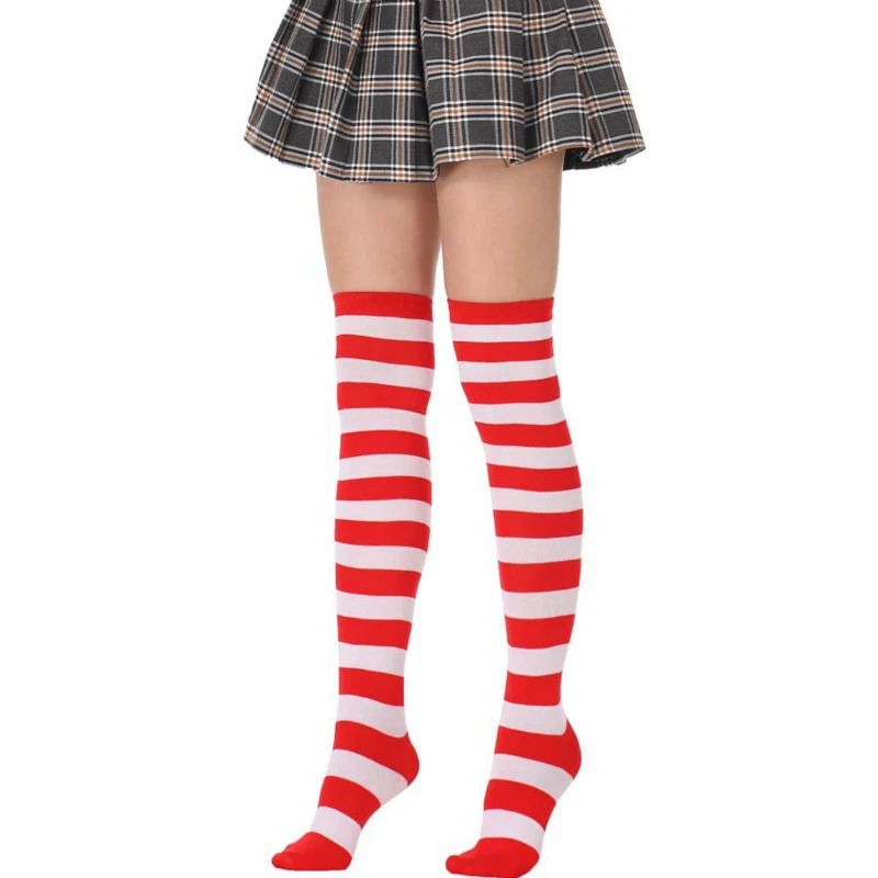 hot new Cute Socks Stockings Women's Japanese-style Blue White Stripe Knee Socks Legs Socks COSPLAY Anime WOMEN'S Socks
