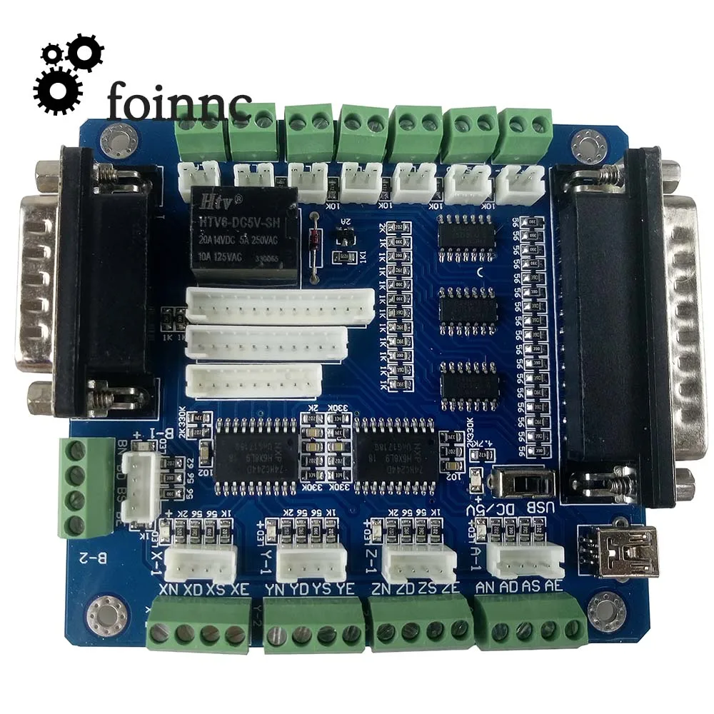 5 Axis Mach3 USB CNC Breakout плата контроллера для гравировального станка с 5-осевой